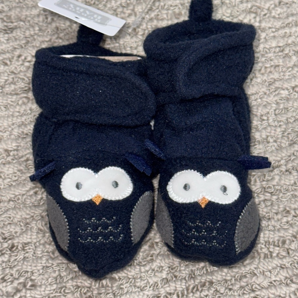 ☀️Hudson Baby Navy Owl Booties